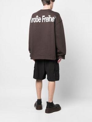Sweatshirt mit rundhalsausschnitt mit print 032c braun