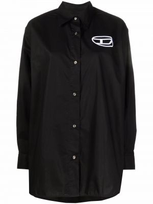 Oversized πουκάμισο Diesel μαύρο