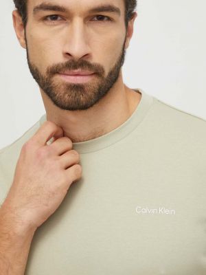 Koszulka bawełniana Calvin Klein zielona