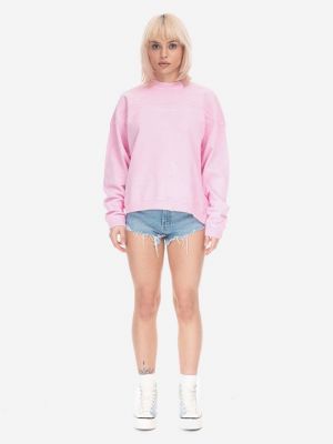 Однотонний бавовняний светр Guess Usa рожевий