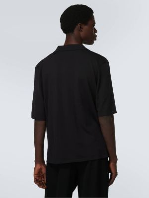 Вълнена поло тениска Saint Laurent черно