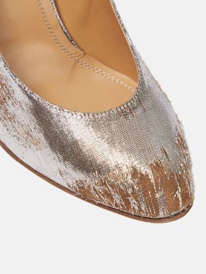 Pantofi cu toc zdrențuiți Maison Margiela argintiu