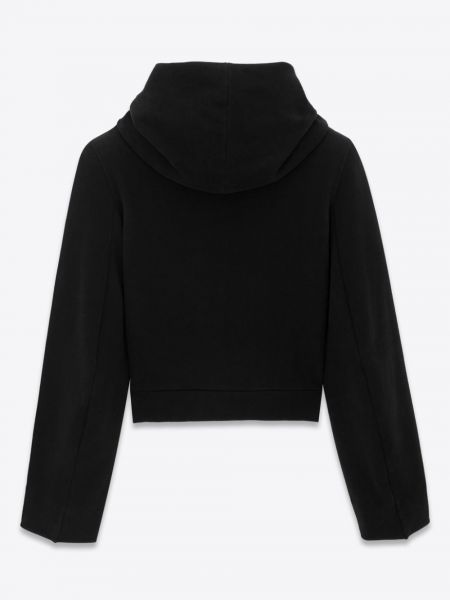 Drapiruotas džemperis su gobtuvu Saint Laurent juoda