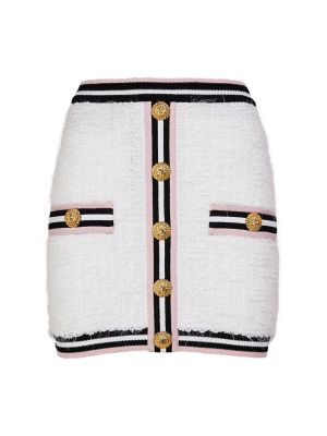 Bavlněné mini sukně Balmain bílé