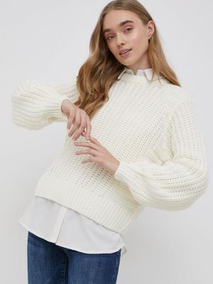 Noisy May pulóver meleg, női, krémszínű