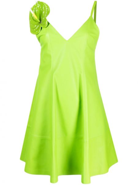 Mini-abito di pelle Loewe verde