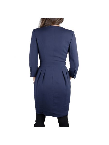Mini vestido de viscosa con escote v Elisabetta Franchi azul