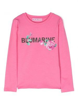 T-shirt con cristalli Miss Blumarine rosa