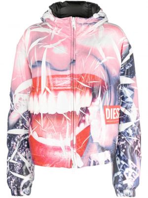 Giacca bomber con stampa Diesel rosa