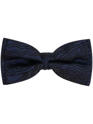 Žakárová hedvábná kravata s mašlí Etro modrá