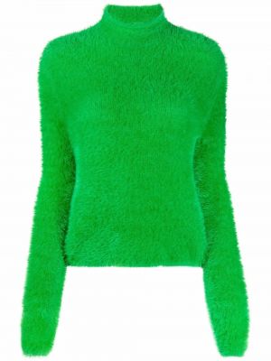 Jersey de pelo de cuello vuelto de tela jersey Stella Mccartney verde