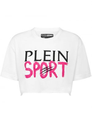 Памучна спортна тениска с принт Plein Sport
