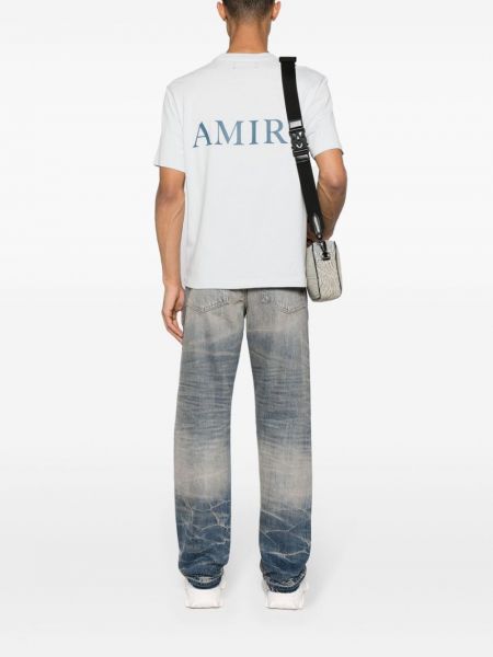 T-shirt en coton avec applique Amiri gris