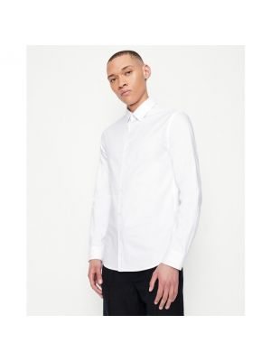 Camisa slim fit de algodón Armani Exchange blanco