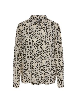 Camisa con estampado leopardo manga larga Pieces