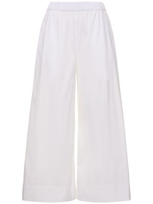 Pantalones de algodón Max Mara blanco