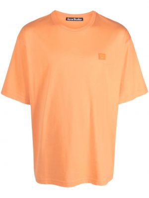 Bombažna majica Acne Studios oranžna