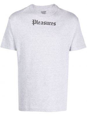 T-shirt con stampa Pleasures grigio