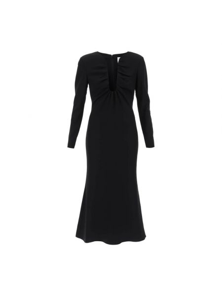 Sukienka midi z głębokim dekoltem Roland Mouret czarna