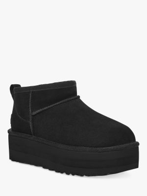 Классические замшевые ботинки на платформе Ugg черные