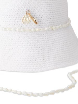 Pletený klobouk Maison Michel bílý