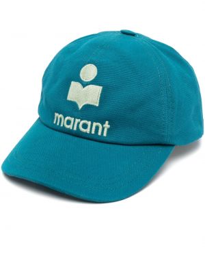 Cappello con visiera ricamato Isabel Marant blu