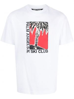 Kokvilnas t-krekls Palm Angels balts