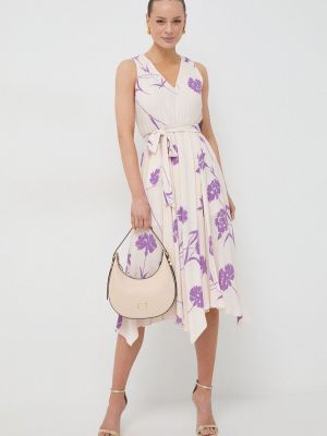 Sukienka na ramiączkach z dekoltem w serek Twinset fioletowy