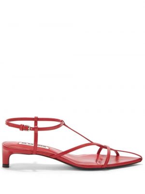 Kožené sandále Jil Sander červená