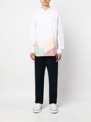 Chemise en coton à imprimé à motif géométrique Comme Des Garçons Homme Plus blanc