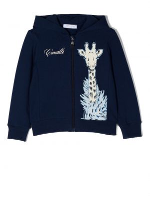 Printti collegetakki tytöille Roberto Cavalli Junior sininen