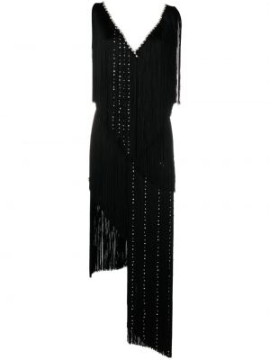 Asimetrična midi haljina Elisabetta Franchi crna
