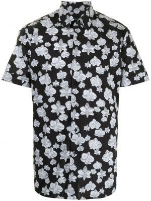 Camisa de flores con estampado Karl Lagerfeld negro