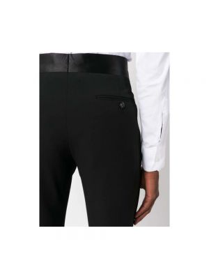 Pantalones de raso de lana Giorgio Armani negro
