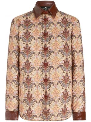 Košeľa s potlačou s paisley vzorom Etro hnedá