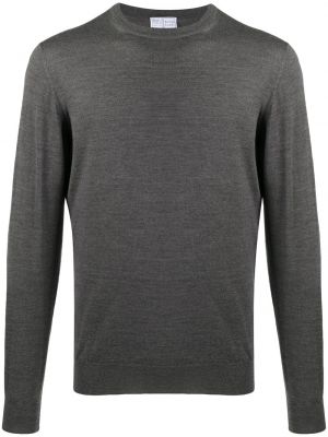 Jersey de tela jersey de cuello redondo Fedeli gris