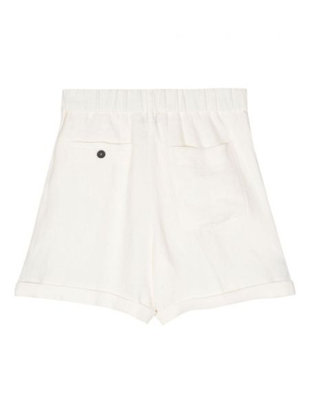 Leinen shorts mit plisseefalten Forte_forte weiß
