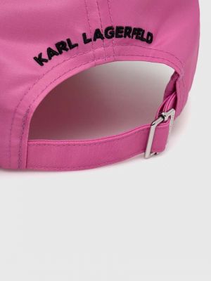 Czapka z daszkiem Karl Lagerfeld różowa