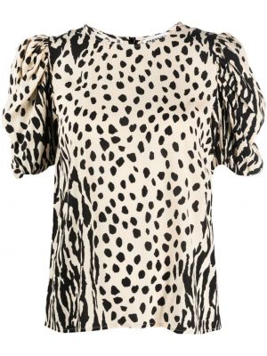 Bluse mit print mit leopardenmuster Essentiel Antwerp schwarz