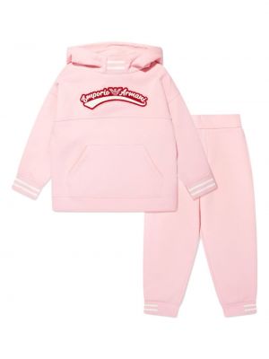 Puuvilla verryttelypuku tytöille Emporio Armani Kids pinkki