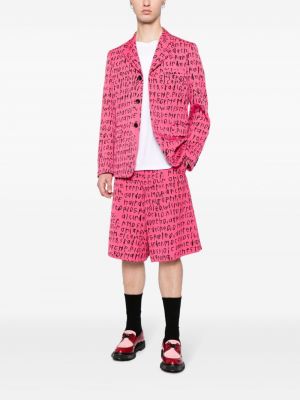 Shorts en laine à imprimé Comme Des Garçons Homme Plus rose
