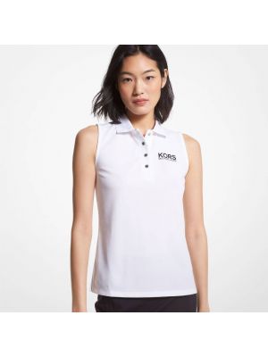 Рубашка-поло без рукавов Michael Michael Kors Golf Logo Pique белый