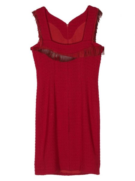 Tvīda vilnas kleita Chanel Pre-owned sarkans