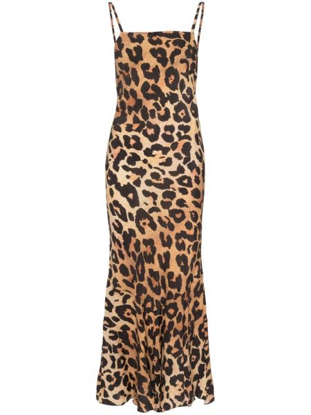 Robe longue à imprimé à imprimé léopard Musier