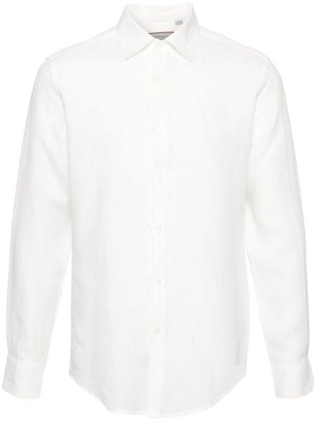 Lanena košulja Canali bijela