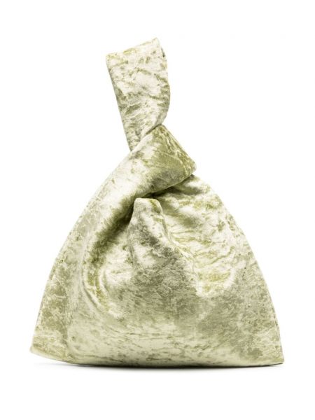Žametna pisemska torbica iz rebrastega žameta Nanushka zelena