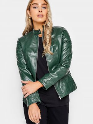 Длинная куртка из искусственной кожи M&co зеленая