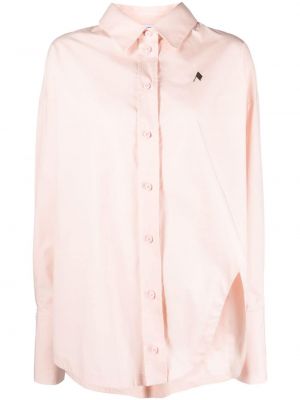 Oversized βαμβακερό πουκάμισο The Attico ροζ