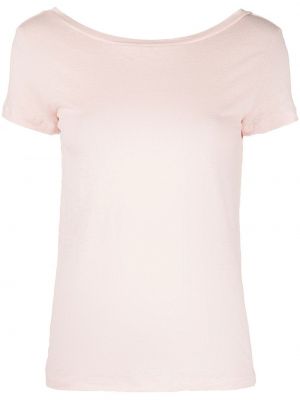 T-shirt con scollo a v Majestic Filatures rosa