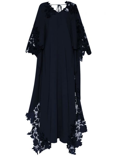 Velour kaftan Oscar De La Renta blå